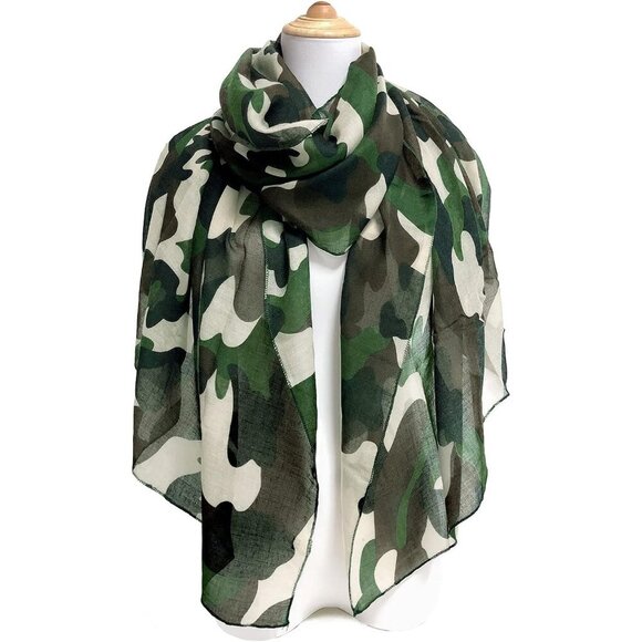 Cotton Voile Summer Shawl Scarf Wrap Camouflage Print Women's Fashion - Picture 6 of 9